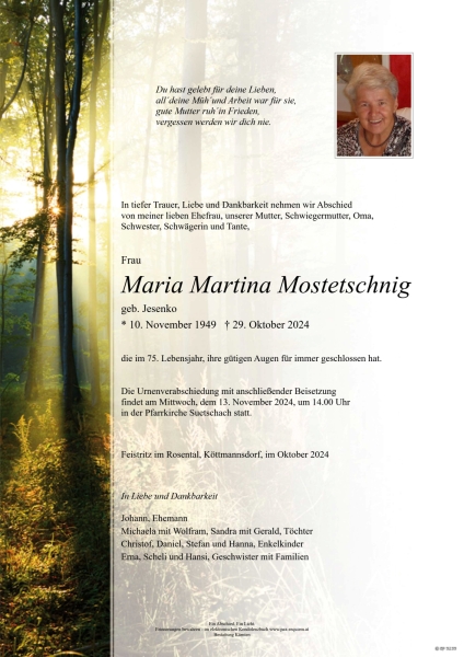 Parte Maria Mostetschnig