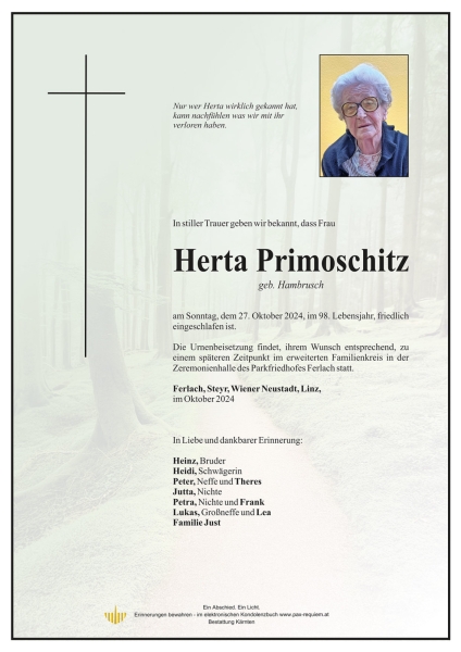 Parte Herta Primoschitz geb. Hambrusch