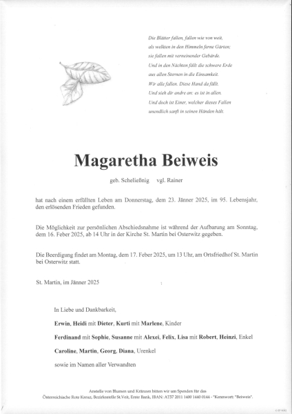 Parte Margaretha Beiweis