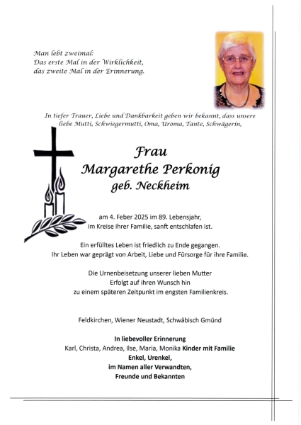 Parte Margarethe Perkonig