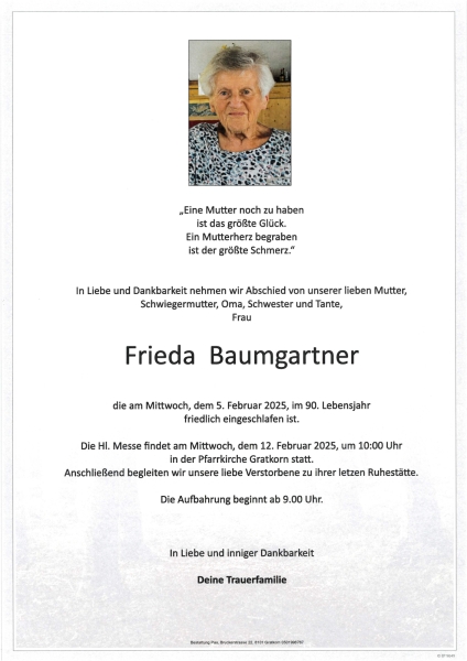 Parte Frieda Baumgartner