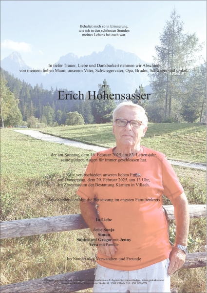 Parte Erich  Hohensasser