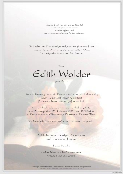 Parte Edith Walder