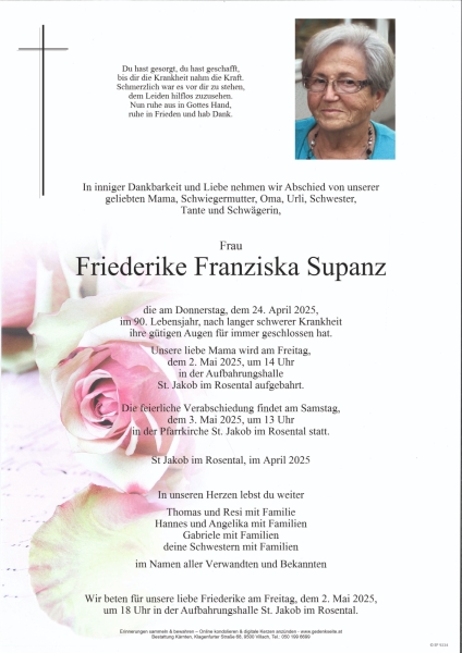 Parte Friederike Franziska Supanz
