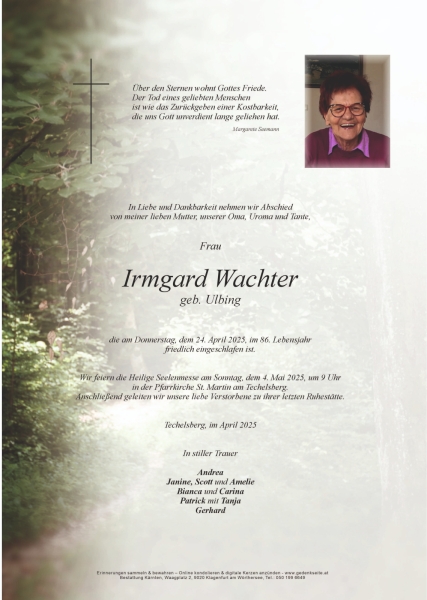 Parte Irmgard  Wachter 