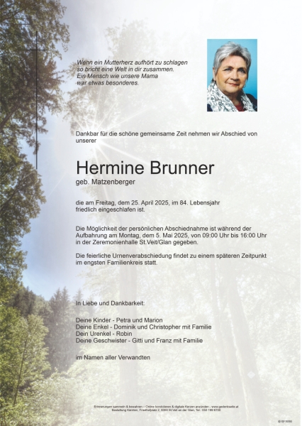 Parte Hermine Brunner