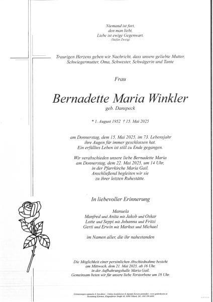 Parte Bernadette Maria Winkler