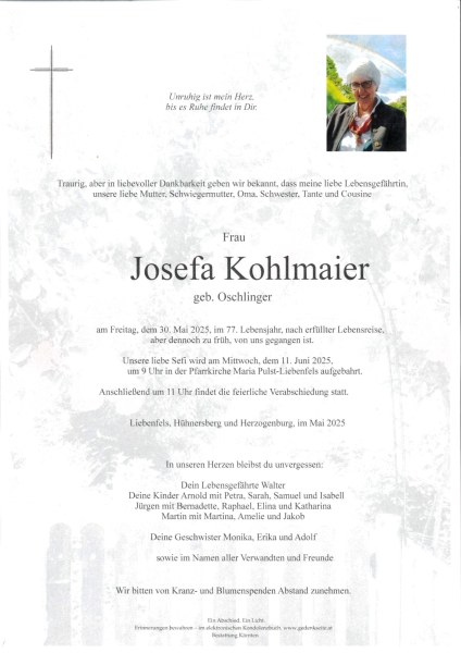 Parte Josefa Kohlmaier