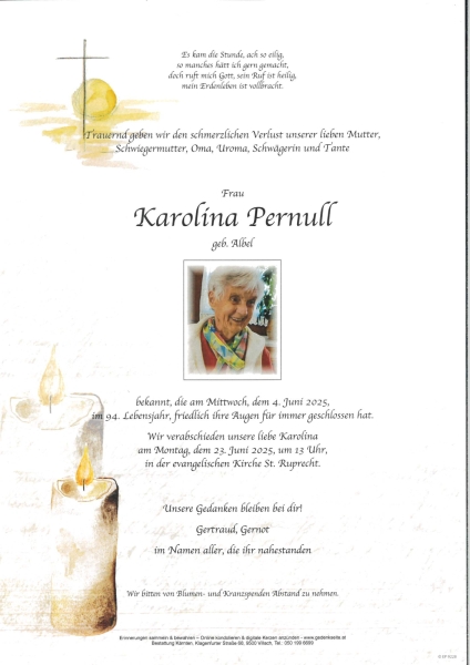 Parte Karolina  Pernull, geb. Albel