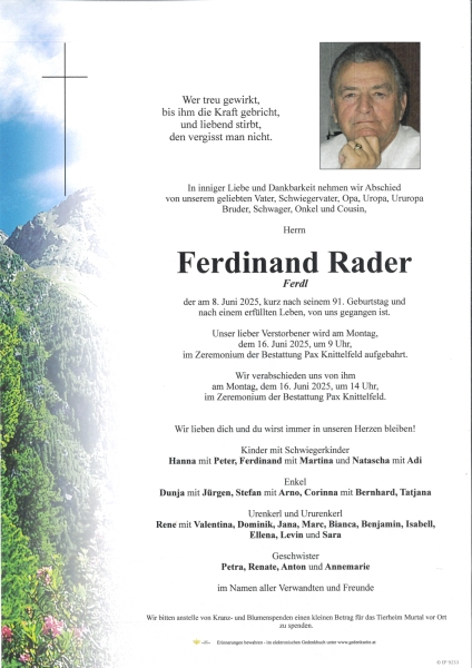 Parte Ferdinand  Rader