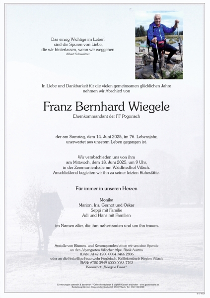 Parte Franz Bernhard  Wiegele