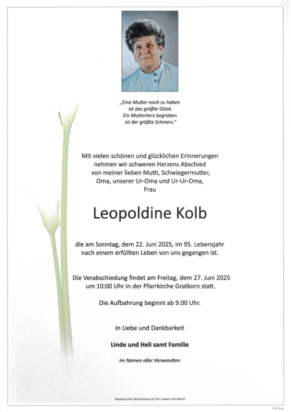 Parte von Leopoldine  Kolb
