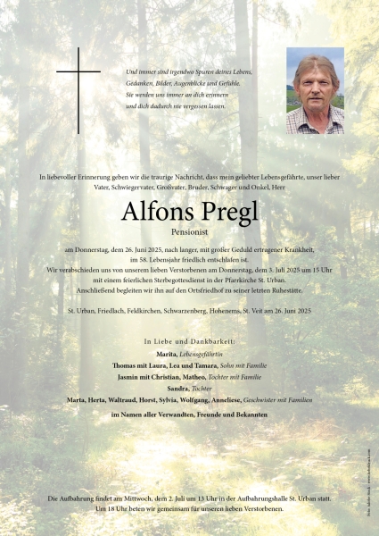 Parte von Alfons Pregl
