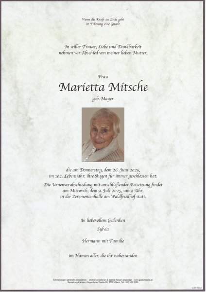 Parte von Marietta  Mitsche
