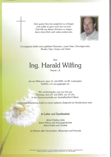 Parte Ing. Harald  Wilfing