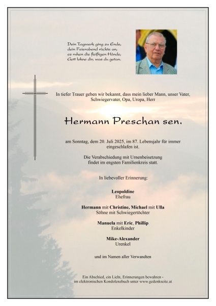 Parte Hermann Preschan sen.
