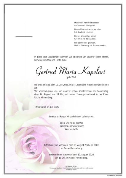 Parte von Gertrud Kapelari