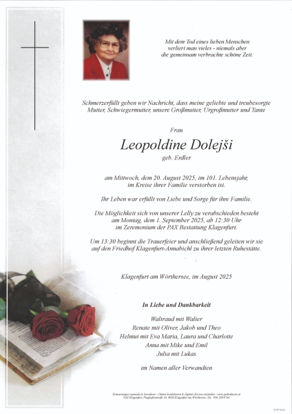 Parte von Leopoldine Dolejsi