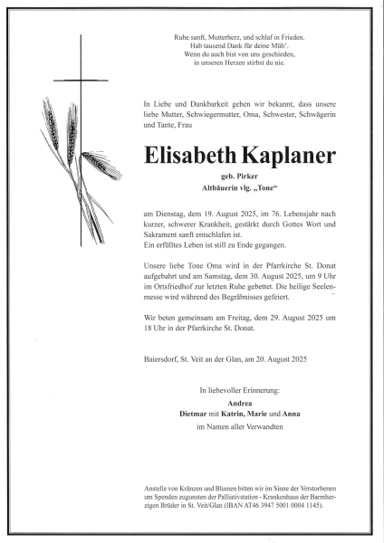 Parte von Elisabeth Kaplaner