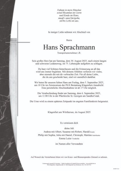 Parte von Hans Sprachmann