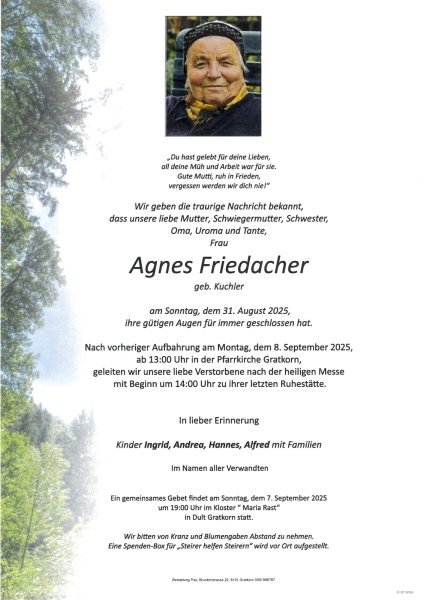 Parte Agnes Friedacher