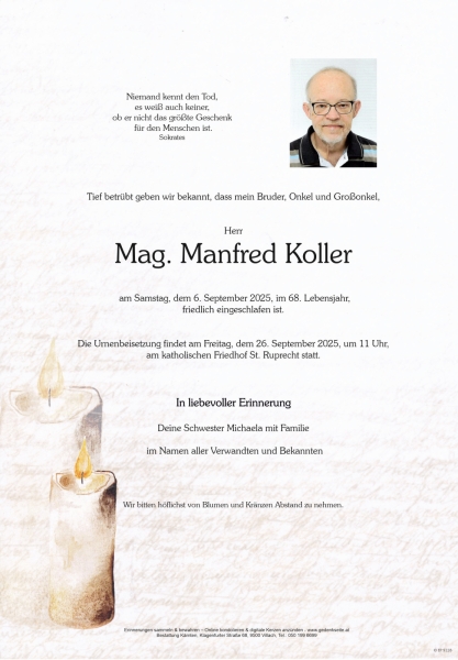 Parte von Mag. Manfred Koller
