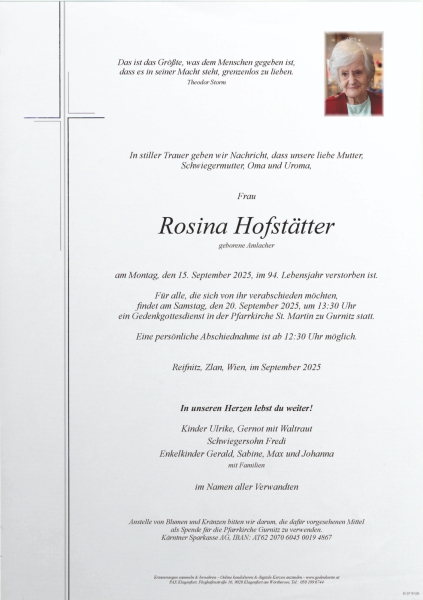Parte von Rosina Hofstätter