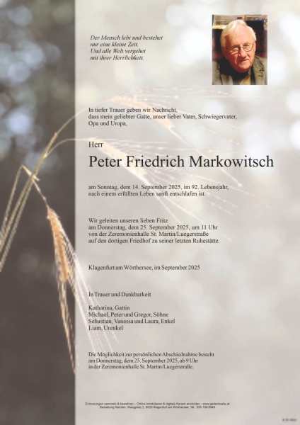 Parte Peter Friedrich Markowitsch