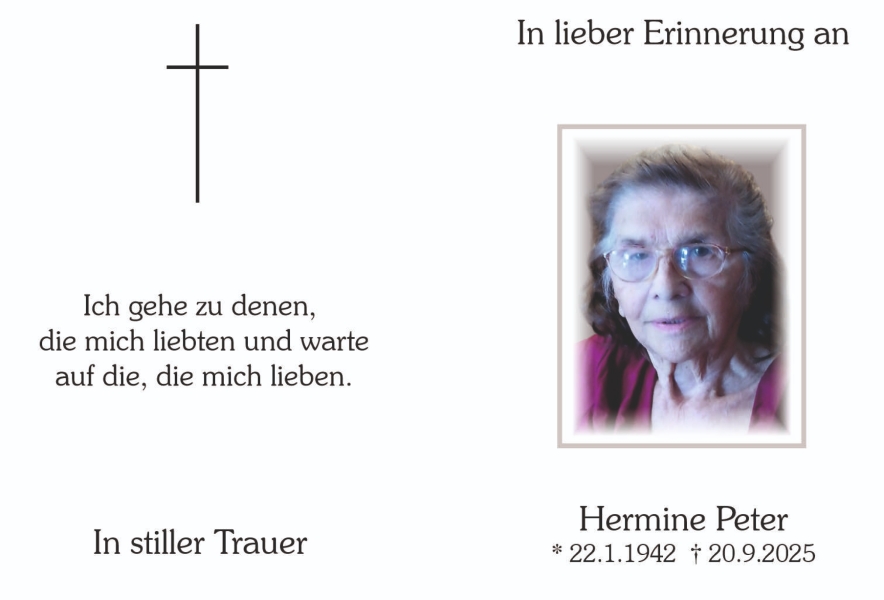 Parte Hermine Peter, geb. Taubmann