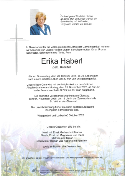 Parte von Erika Haberl