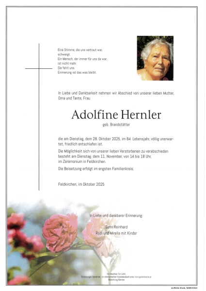 Parte von Adolfine Hernler