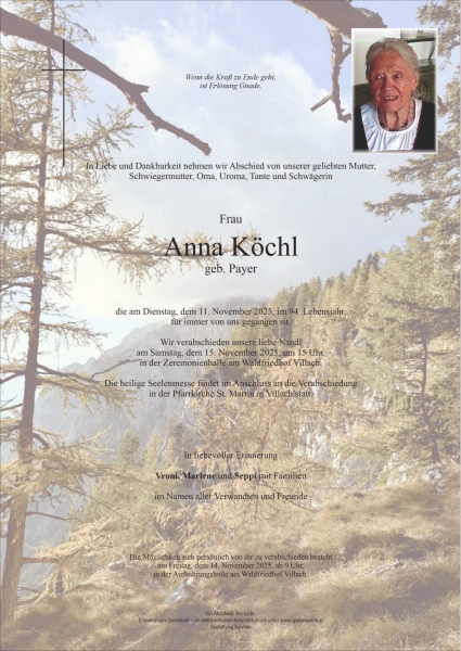 Parte Anna Köchl geb. Payer
