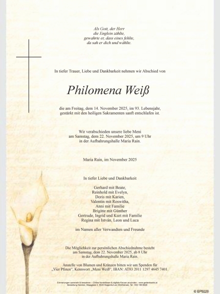 Parte von Philomena Weiß