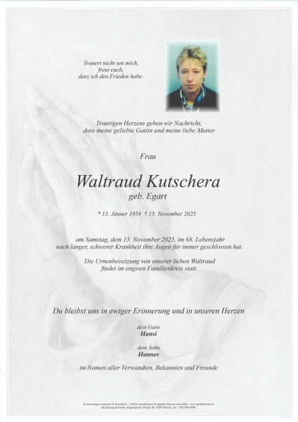 Parte von Waltraud Kutschera