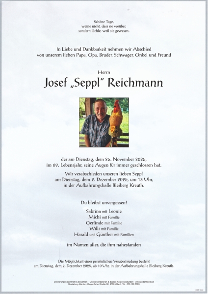 Parte von Josef Reichmann