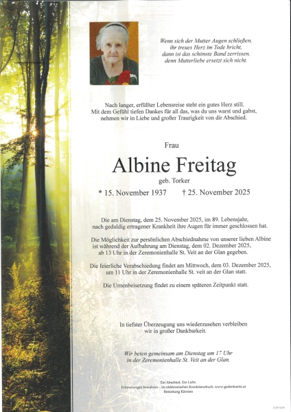 Parte von Albine Freitag