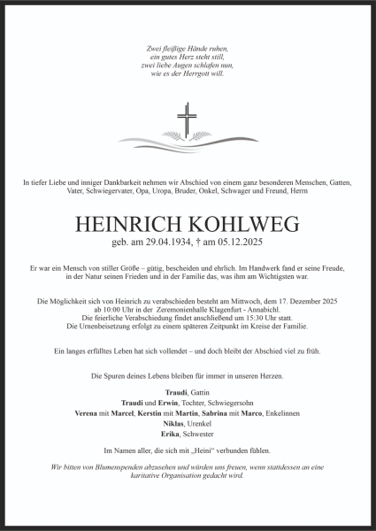 Parte Heinrich Kohlweg
