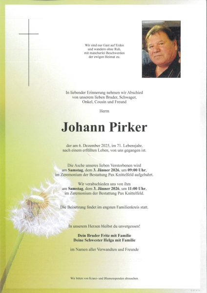 Parte von Johann Pirker