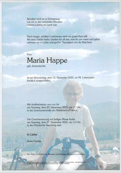 Parte Maria  Happe, geb. Kobentschitz