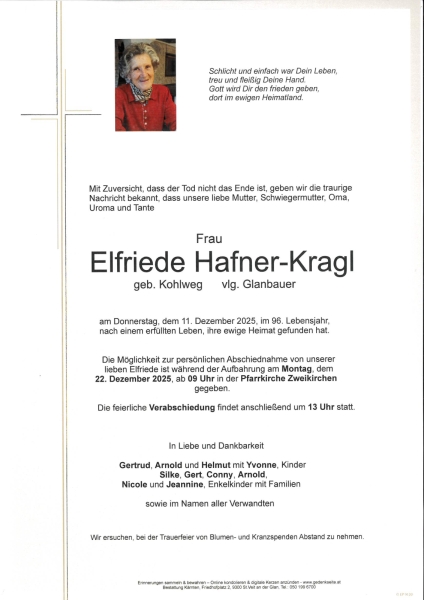 Parte Elfriede Hafner-Kragl