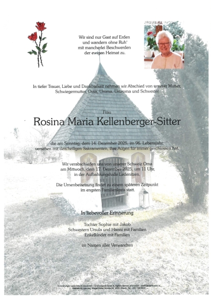 Parte Rosina Maria Kellenberger-Sitter