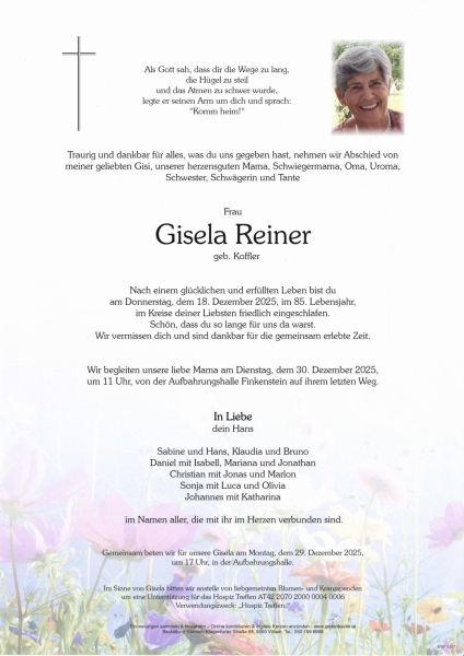 Parte Gisela Reiner, geb. Koffler