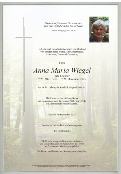 Parte Anna Maria Wiegel