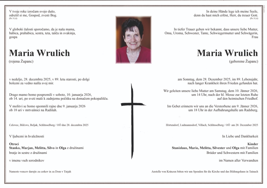 Parte von Maria Wrulich