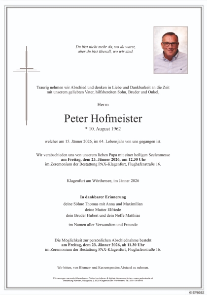 Parte von Peter Hofmeister