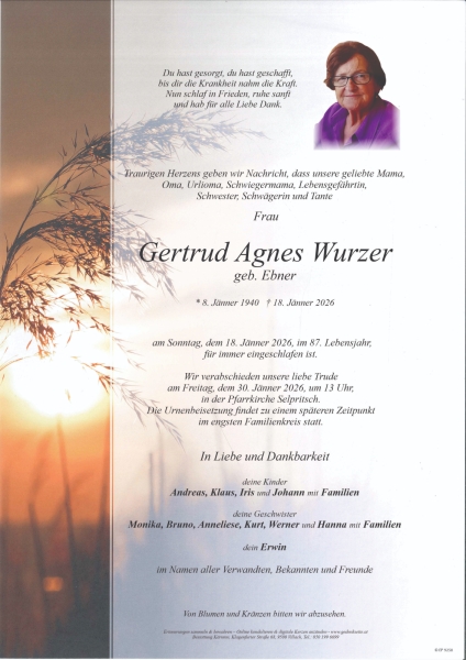 Parte Gertrud Agnes Wurzer