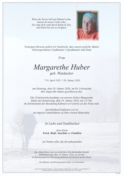 Parte von Margarethe Huber