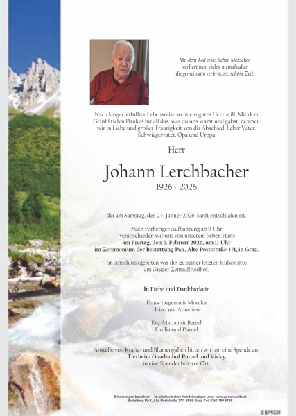 Parte von Johann Lerchbacher