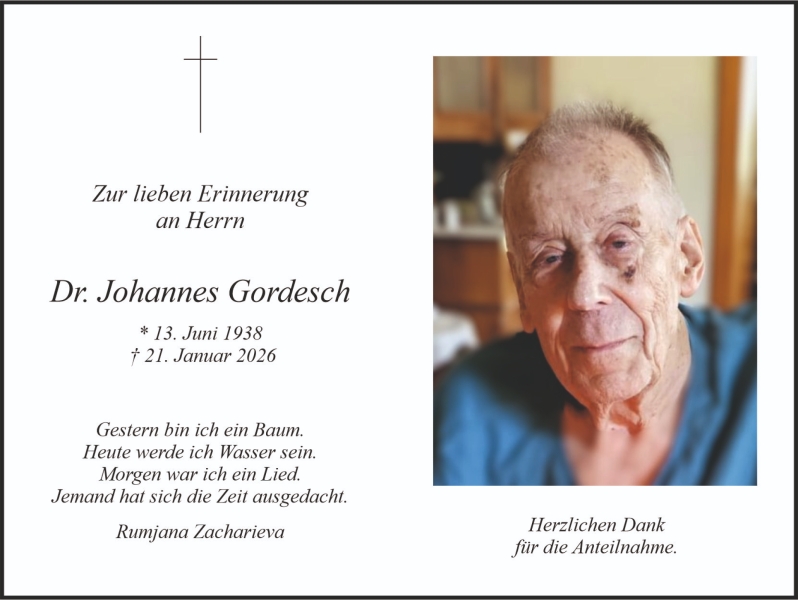 Parte von Dr. Johannes Gordesch