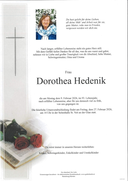 Parte von Dorothea Hedenik